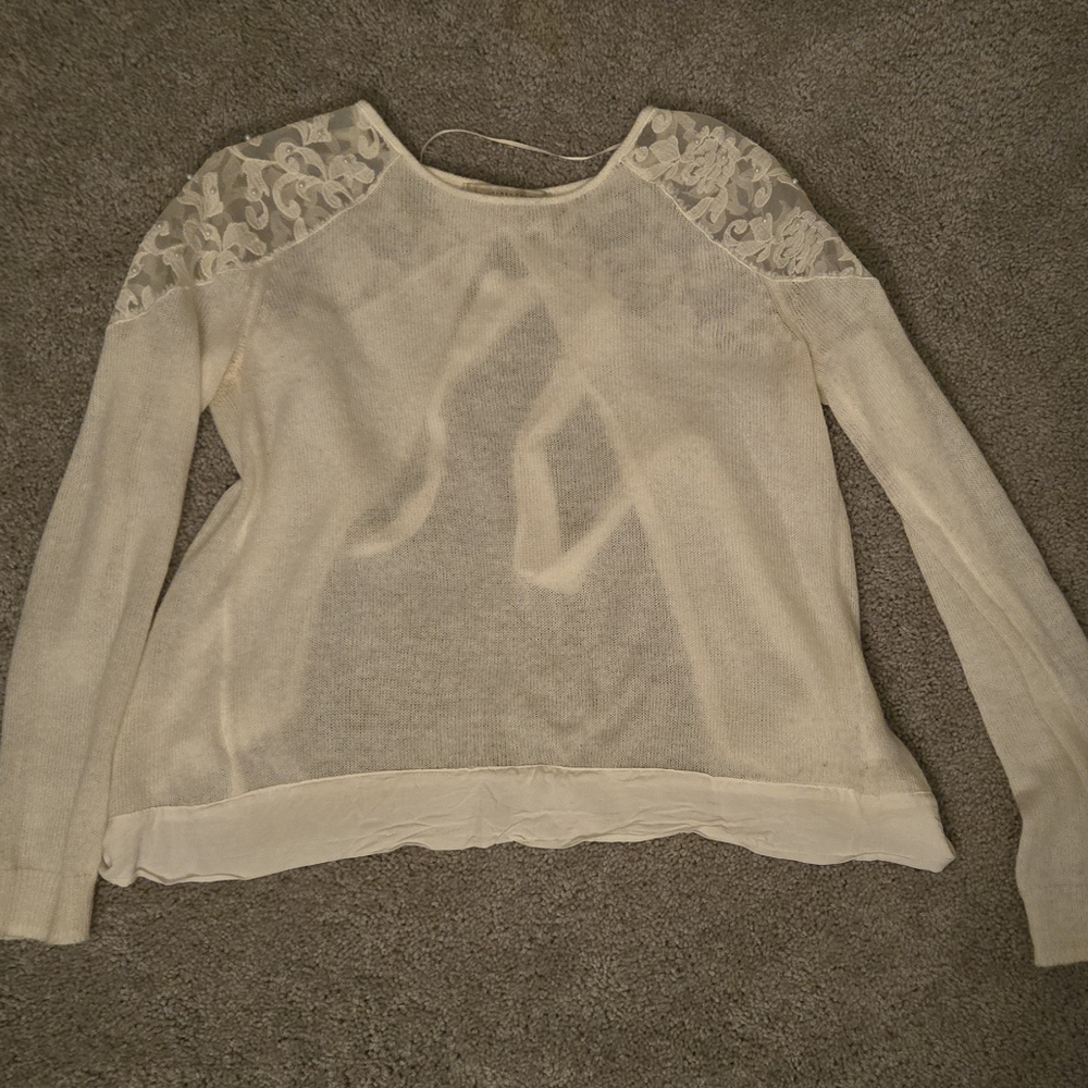 LC Runway Lace Shoulder Sweater